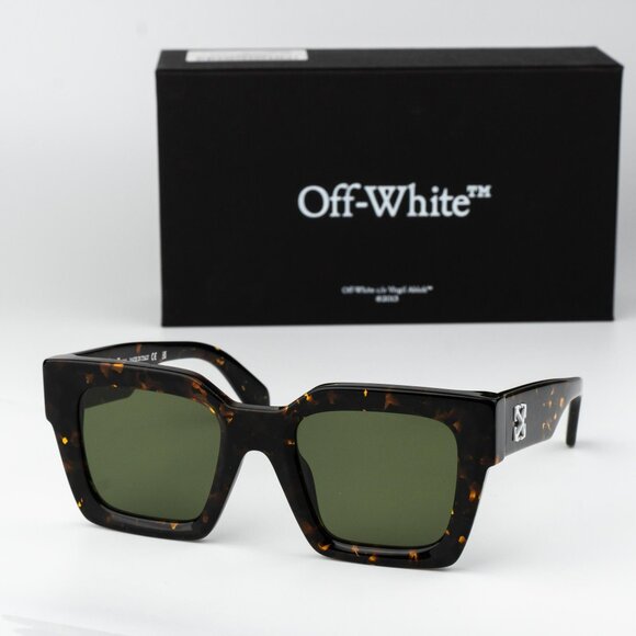 Off-White JACKSON Men Sunglasses Brown Havana GreenSquare...